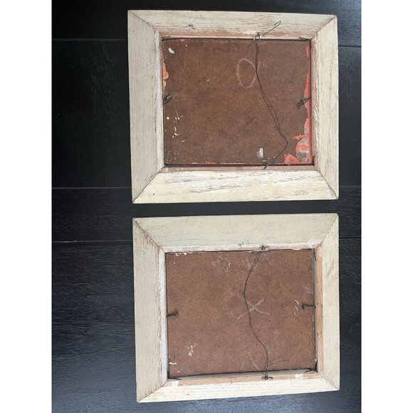 Mid Century Atomic Cat Hand Painted Framed Art Whimsical Cool Cats 7.5x 8.5 x1.5 - Picture 9 of 11